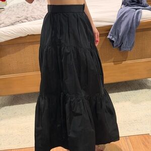Wilfred Black Tiered Maxi Skirt with pockets